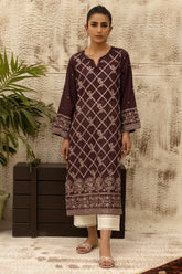DC-0472 PURPLE DYED EMBROIDERED KURTA